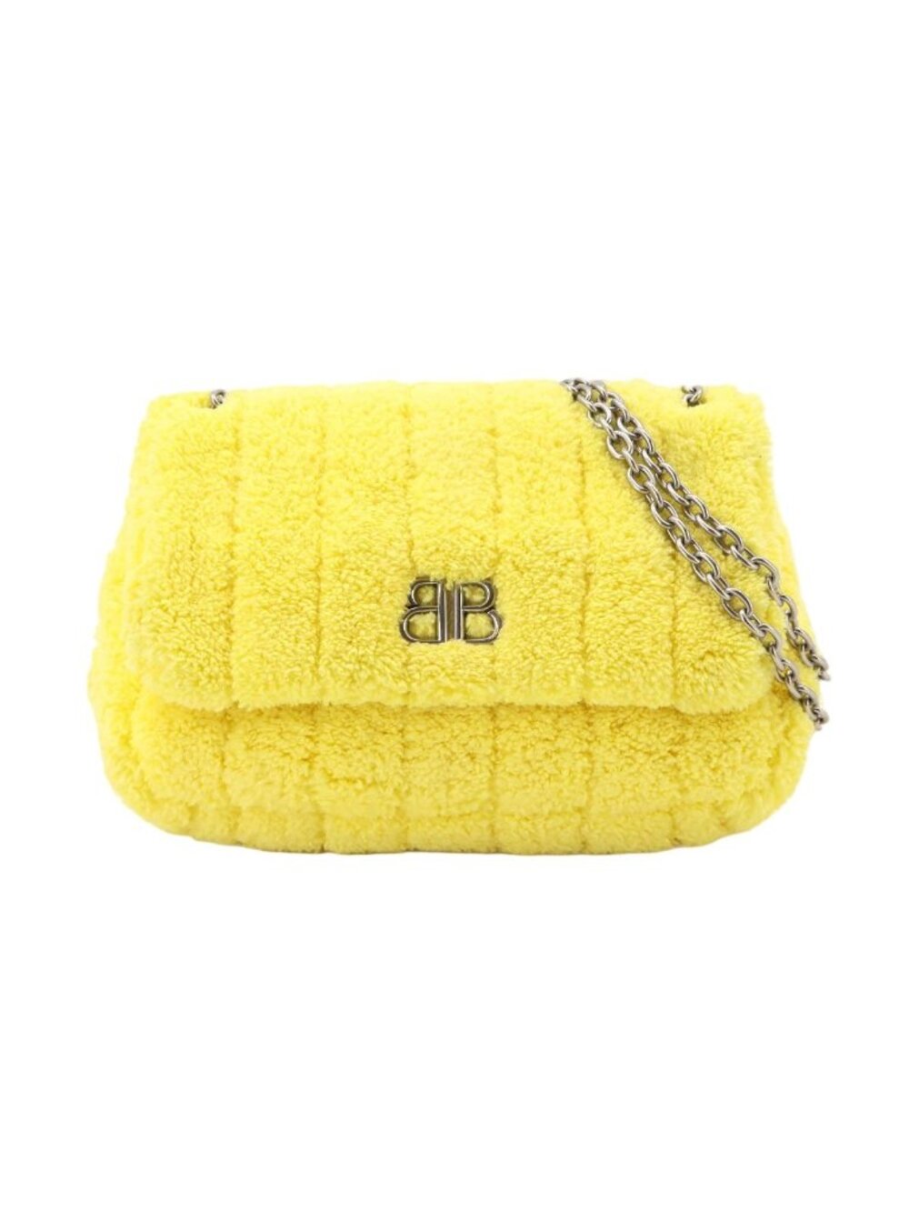 Balenciaga Monaco Chain Shoulder Bag Pile Yellow Silver
